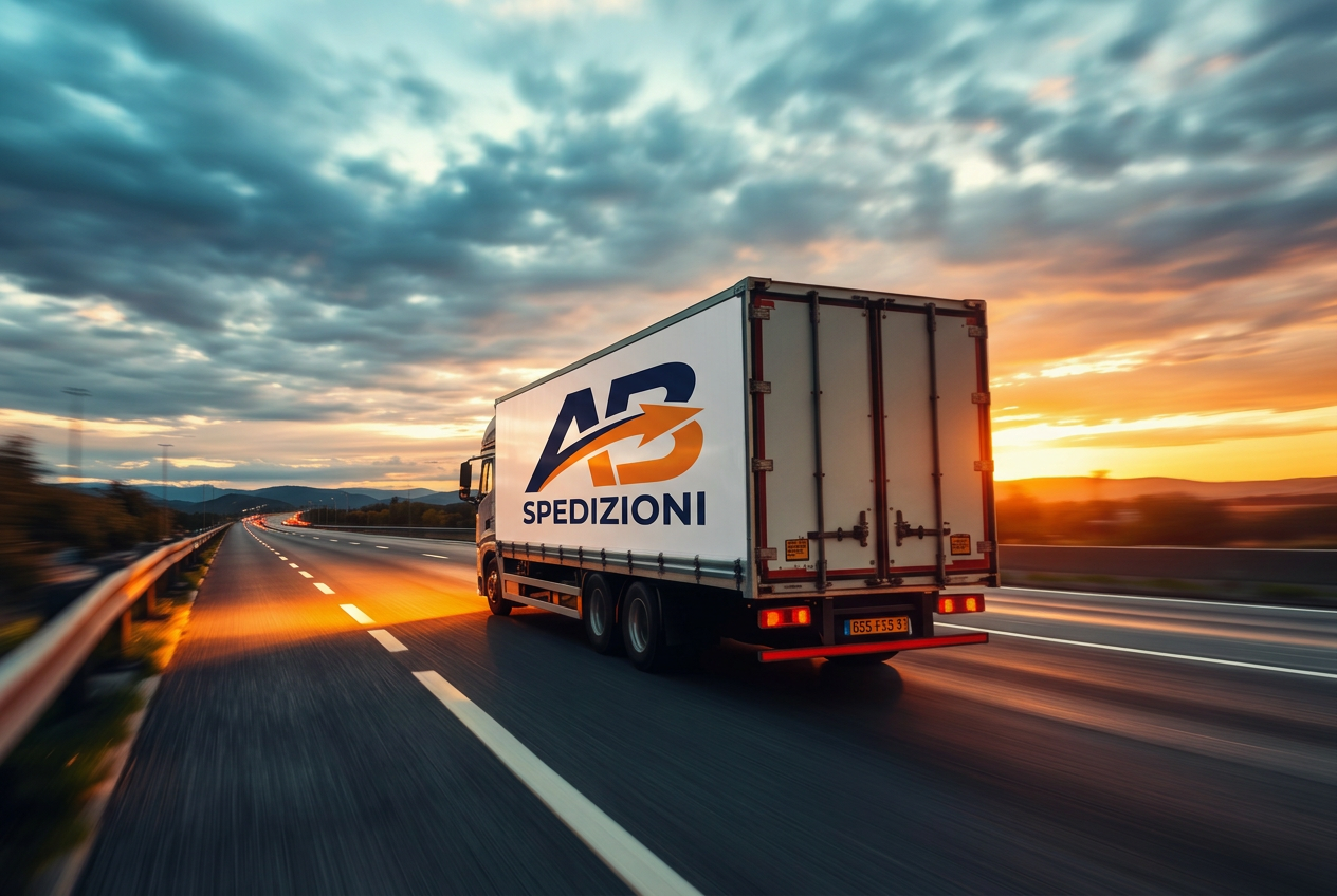 Camion AB Spedizioni in viaggio diretto su autostrada italiana