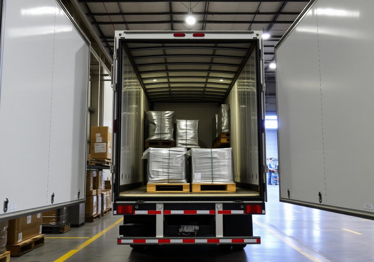 Carico di pallet all'interno di un camion AB Spedizioni