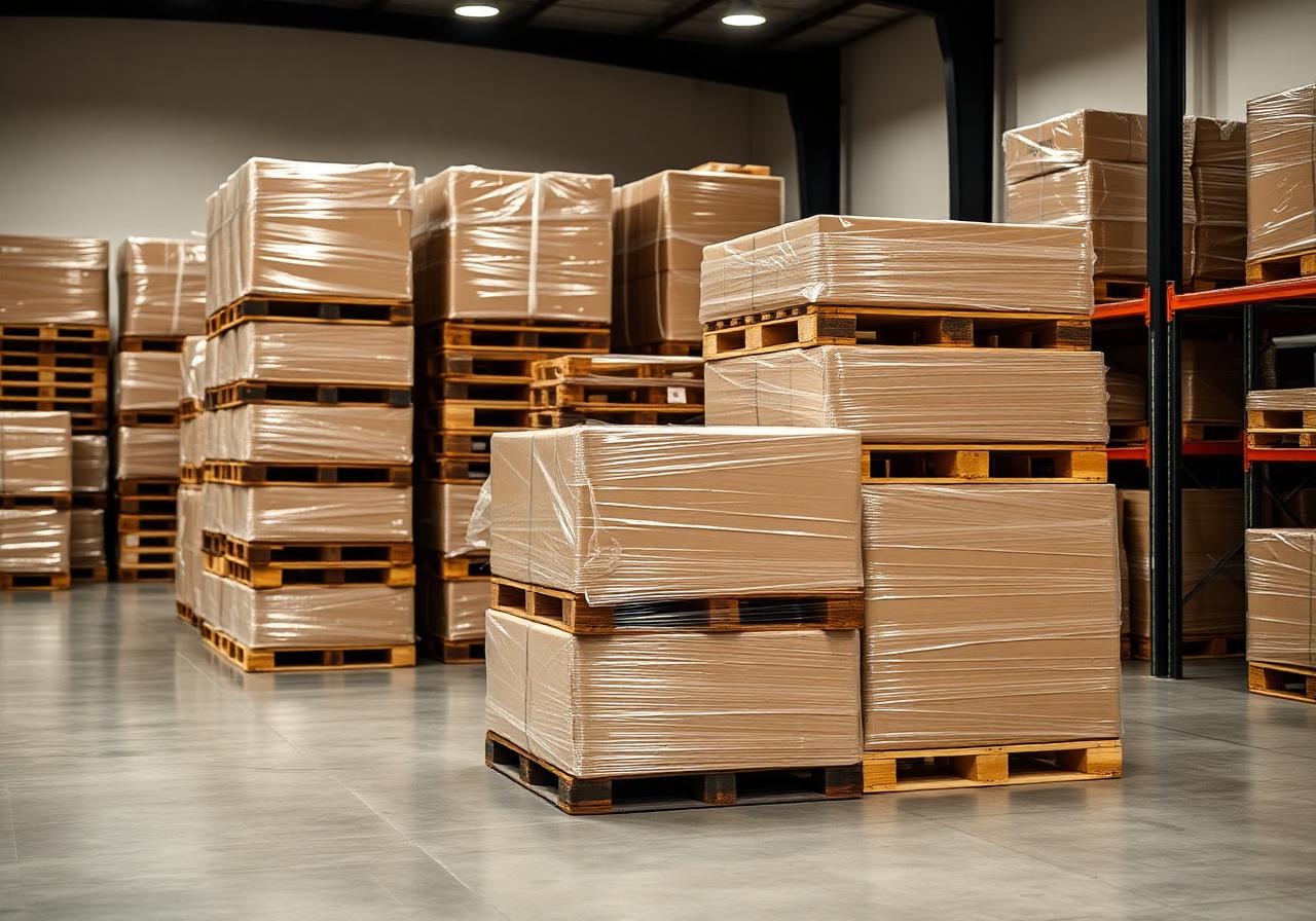 Pallet pronti per la spedizione in magazzino